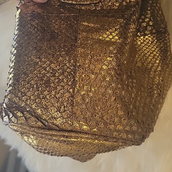 Gold Jimmy Choo python bag - Picture 4 of 6